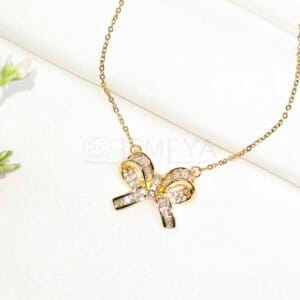 bella-studed-bow-necklace-18k-gold-plated-waterproof