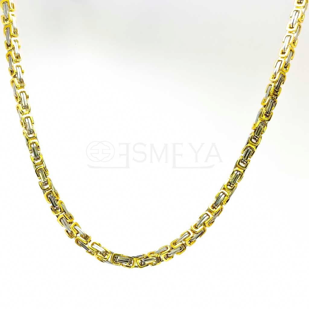 deluxe-byzantine-two-tone-chain-18k-gold-plated-waterproof