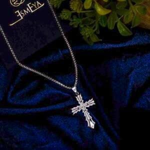 orion-cross-silver-pendant-with-chain-2-gold-plated-waterproof