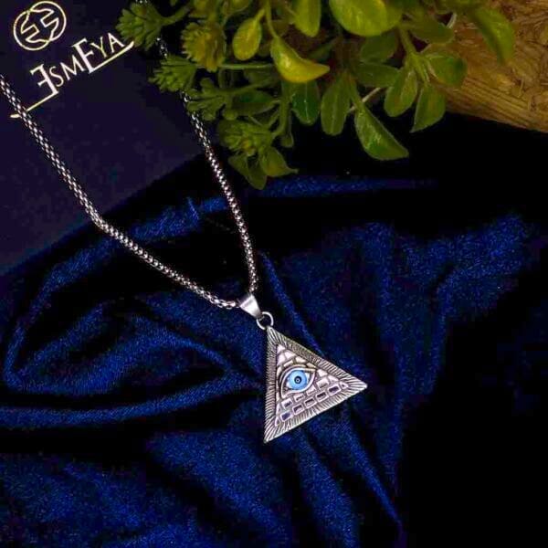 phoenix-evil-eye-pyramid-silver-pendant-with-chain-1-waterproof