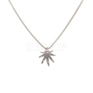 tranquil-weed-leaf-silver-pendant-with-chain-waterproof