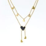 valentine-double-layer-18k-gold-plated-heart-necklace-2-waterproof