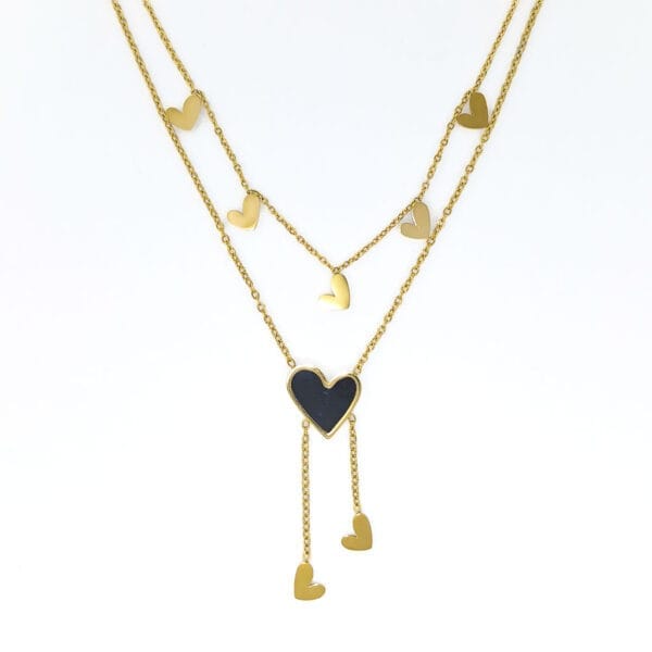 valentine-double-layer-18k-gold-plated-heart-necklace-2-waterproof