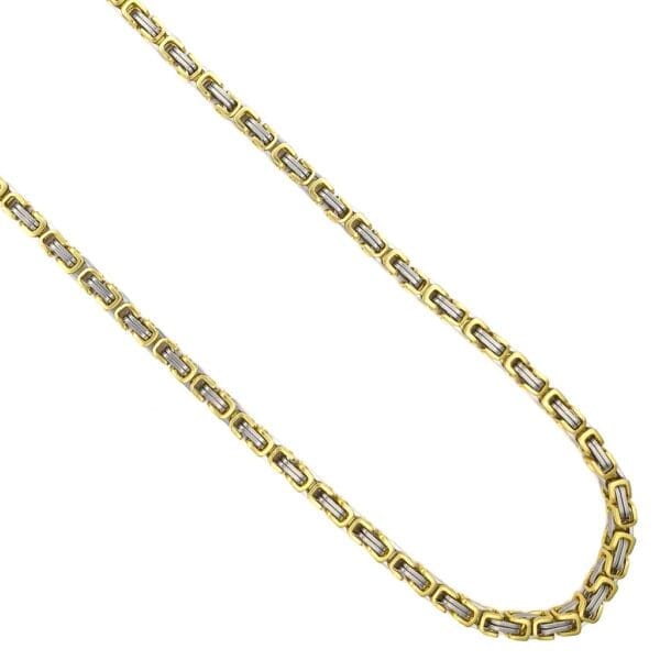 deluxe-byzantine-18k-gold-plated-two-tone-chain-for-men-1-waterproof