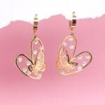 paradise-golden-heart-and-butterfly-earrings-1-by-esmeya-18k-gold-plated-waterproof