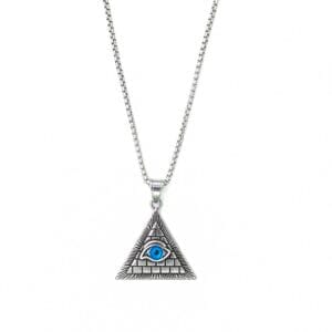 phoenix-evil-eye-pyramid-silver-pendant-with-chain-for-men-1-waterproof