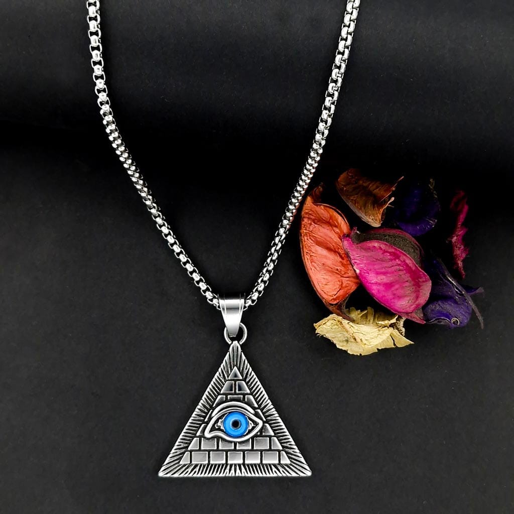 phoenix-evil-eye-pyramid-silver-pendant-with-chain-for-men-2-waterproof