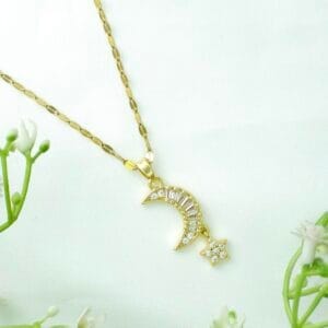 Stella-Crescent-Moon-18k-Gold-Plated-Necklace-2-waterproof