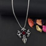 turbo-red-gemstone-silver-pendant-with-chain-for-men-2-waterproof