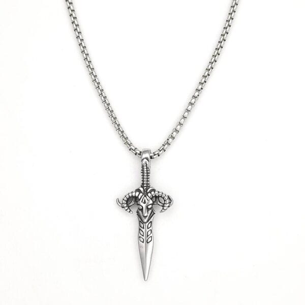 valyrian-steel-dagger-silver-pendant-with-chain-for-men-1-by-esmeya-waterproof