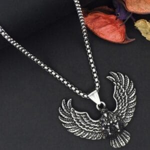 wild-eagle-silver-pendant-with-chain-2-by-esmeya-waterproof