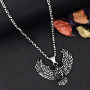 wild-eagle-silver-pendant-with-chain-3-by-esmeya-waterproof