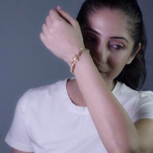 autumn-clover-gemstone-gold-plated-bracelet-f-2-waterproof