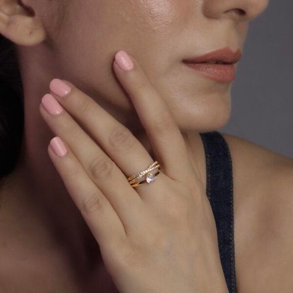 serene-heart-solitair-gold-plated-ring-f-1-waterproof