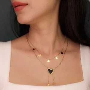 valentine-double-layer-gold-plated-heart-necklace-f-1-waterproof