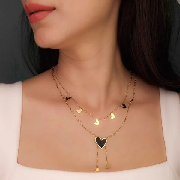 valentine-double-layer-gold-plated-heart-necklace-f-1-waterproof